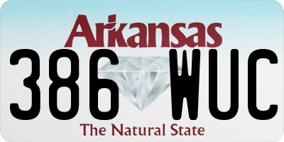 AR license plate 386WUC