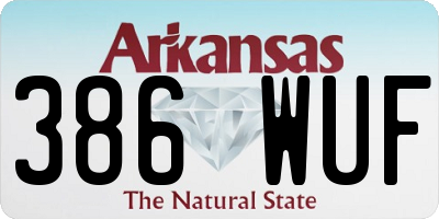 AR license plate 386WUF