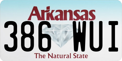 AR license plate 386WUI