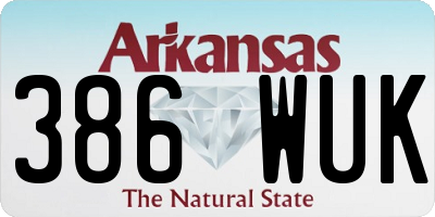 AR license plate 386WUK