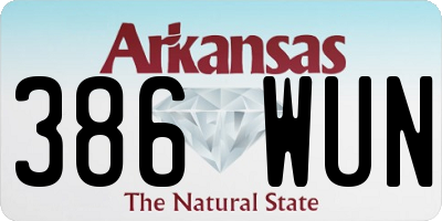 AR license plate 386WUN