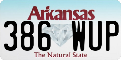 AR license plate 386WUP
