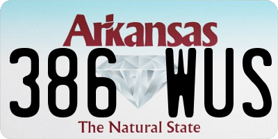 AR license plate 386WUS