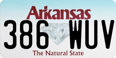 AR license plate 386WUV