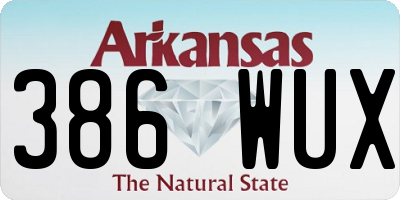AR license plate 386WUX