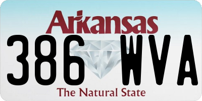 AR license plate 386WVA
