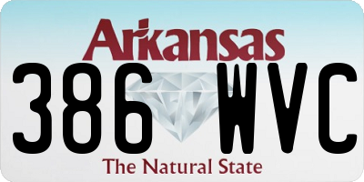 AR license plate 386WVC