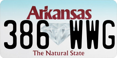 AR license plate 386WWG