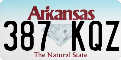 AR license plate 387KQZ