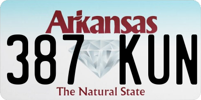 AR license plate 387KUN