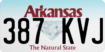 AR license plate 387KVJ