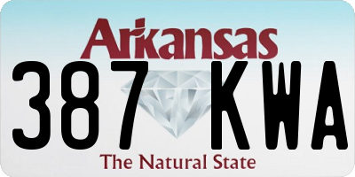 AR license plate 387KWA