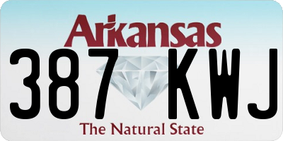 AR license plate 387KWJ