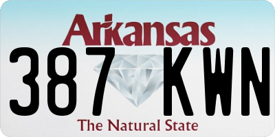 AR license plate 387KWN