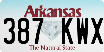 AR license plate 387KWX