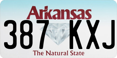 AR license plate 387KXJ