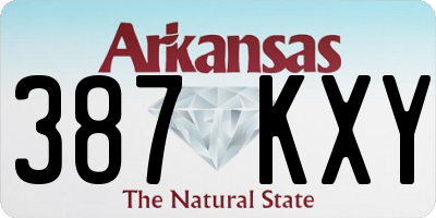 AR license plate 387KXY