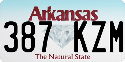 AR license plate 387KZM