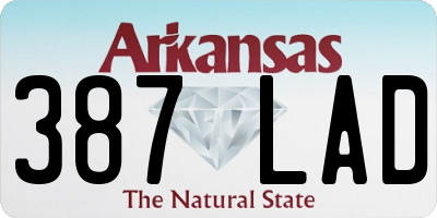 AR license plate 387LAD
