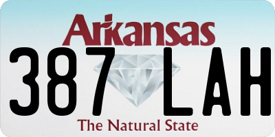 AR license plate 387LAH