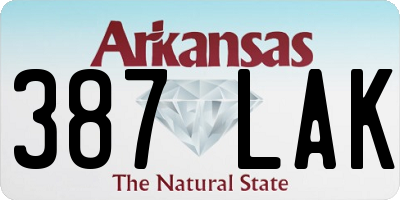 AR license plate 387LAK
