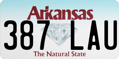 AR license plate 387LAU