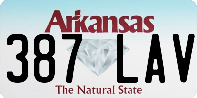 AR license plate 387LAV