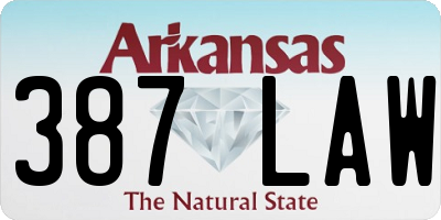AR license plate 387LAW