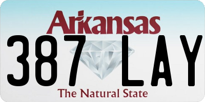 AR license plate 387LAY