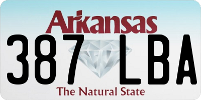 AR license plate 387LBA