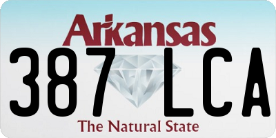 AR license plate 387LCA