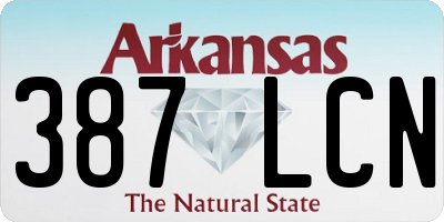 AR license plate 387LCN