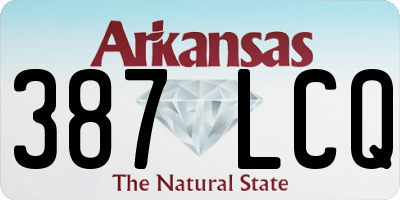 AR license plate 387LCQ