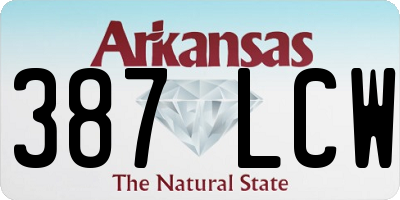 AR license plate 387LCW
