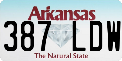 AR license plate 387LDW