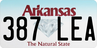 AR license plate 387LEA