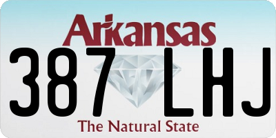 AR license plate 387LHJ