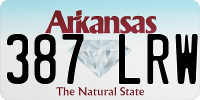 AR license plate 387LRW