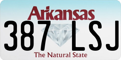 AR license plate 387LSJ