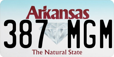 AR license plate 387MGM