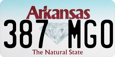 AR license plate 387MGO