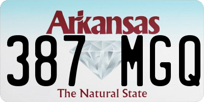 AR license plate 387MGQ