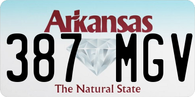 AR license plate 387MGV