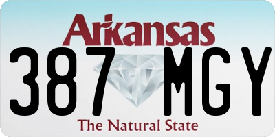 AR license plate 387MGY