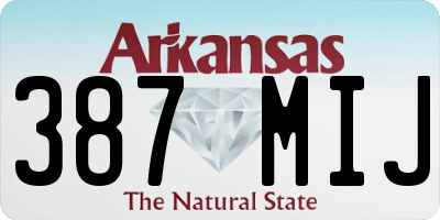 AR license plate 387MIJ