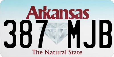 AR license plate 387MJB