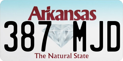 AR license plate 387MJD