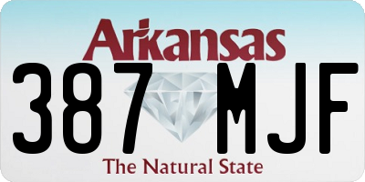 AR license plate 387MJF