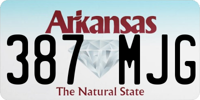 AR license plate 387MJG