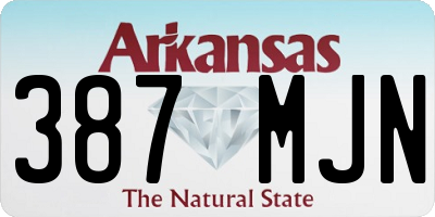AR license plate 387MJN